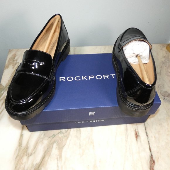Rockport Shoes Nib Rockport Womens Kacey Penny Loafer Flat Black